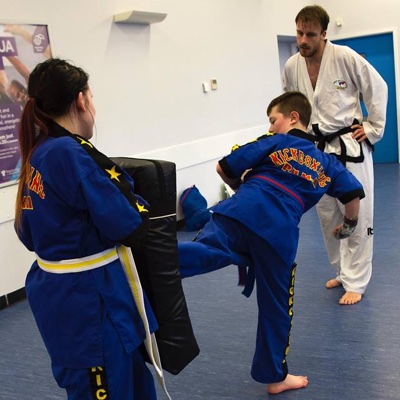 Kickboxing back kick